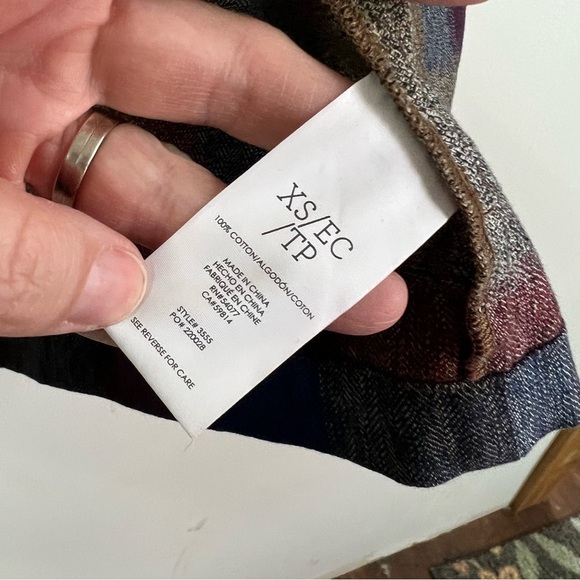 CAbi Style 3555 Collage Plaid Pearl Shacket Jacket - Picture 15 of 16